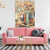  stilleven met bloemen in een glazen vaas canvas afdruk (Insitu (Woonkamer))