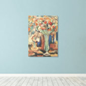  stilleven met bloemen in een glazen vaas canvas afdruk (Insitu (Houten vloer))