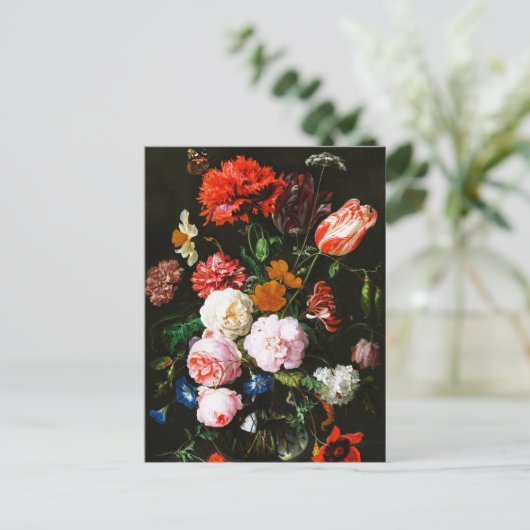 Stilleven met bloemen in een glazen vaas Classic Briefkaart (Staand voorkant)
