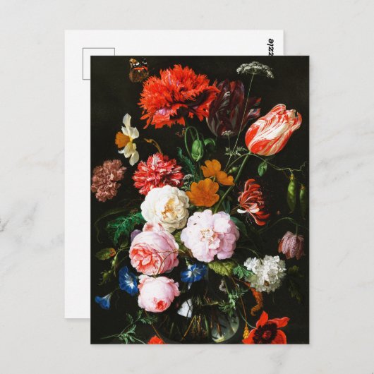 Stilleven met bloemen in een glazen vaas Classic Briefkaart (Voorkant / Achterkant)