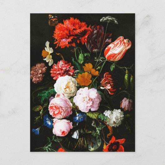 Stilleven met bloemen in een glazen vaas Classic Briefkaart (Voorkant)