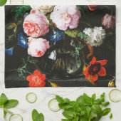 Stilleven met bloemen in een glazen vaas Classic Theedoek (Gevouwen)