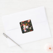 Stilleven met bloemen in een glazen vaas Classic Vierkante Sticker (Envelop)