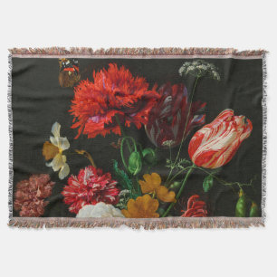 Stilleven met bloemen in een glazen vaas deken