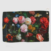 Stilleven met bloemen in een glazen vaas golfhanddoek (Horizontaal)
