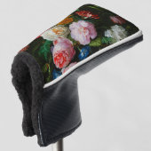 Stilleven met bloemen in een glazen vaas golfheadcover (3/4 voorkant)