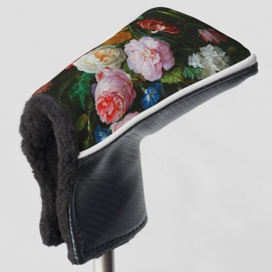 Stilleven met bloemen in een glazen vaas golfheadcover (3/4 voorkant)