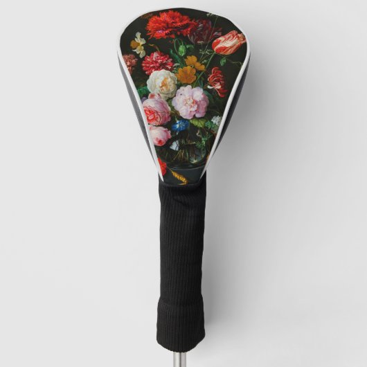 Stilleven met bloemen in een glazen vaas golfheadcover (Voorkant)