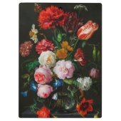 Stilleven met bloemen in een glazen vaas klembord (Achterkant)
