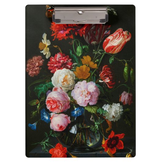 Stilleven met bloemen in een glazen vaas klembord (Voorkant)