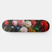 Stilleven met bloemen in een glazen vaas persoonlijk skateboard (Horizontaal)