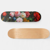 Stilleven met bloemen in een glazen vaas persoonlijk skateboard (Horizontaal)