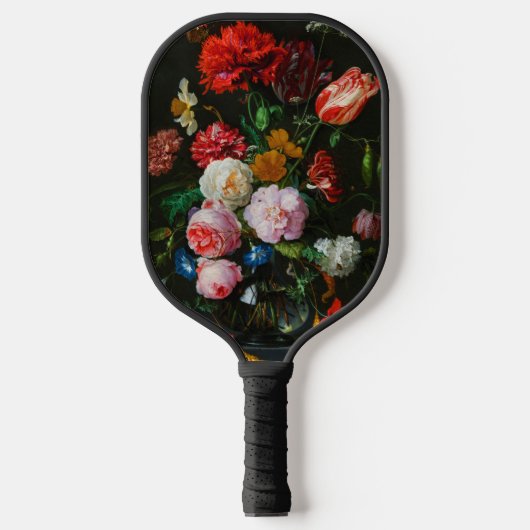Stilleven met bloemen in een glazen vaas pickleball paddle (Voorkant)
