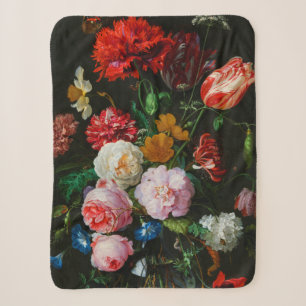Stilleven met bloemen in een glazen vaas sherpa deken
