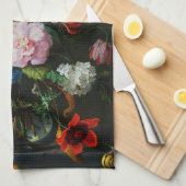 Stilleven met bloemen in een glazen vaas theedoek (Quarter Fold)