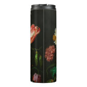 Stilleven met bloemen in een glazen vaas thermosbeker (Achterkant)