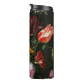 Stilleven met bloemen in een glazen vaas thermosbeker (Geroteerd rechts)