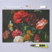 Stilleven met bloemen in een glazen vaas tissuepapier (Craft)