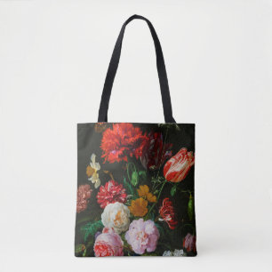 Stilleven met bloemen in een glazen vaas tote bag