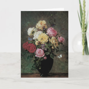 Stilleven met bloemen in vaas door Olaf Hermansen Kaart