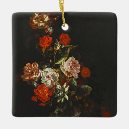 stilleven met bloemen keramisch ornament (Voorkant)
