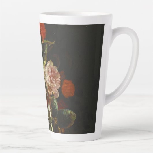 stilleven met bloemen latte mok (Rechts)