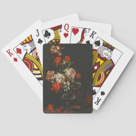 stilleven met bloemen pokerkaarten (Achterkant)
