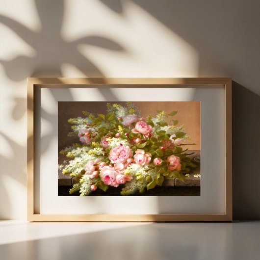 Stilleven met bloemen, Raoul M. De Longpré Poster