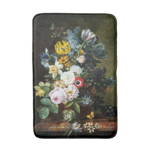 Stilleven met bloemen schilderen badmat