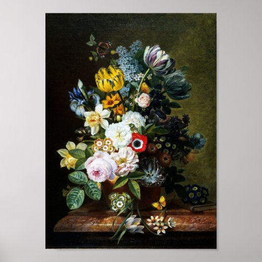 Stilleven met bloemen schilderen poster (Voorkant)