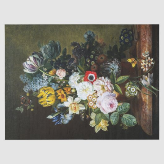 Stilleven met bloemen schilderen tissuepapier (Voorkant)