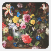 Stilleven met bloemen van Nicolas Baudesson Vierkante Sticker (Voorkant)