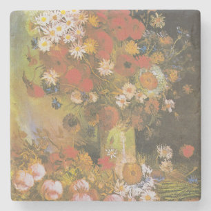 Stilleven met bloemen van Van Gogh Rode klaprozen  Stenen Onderzetter