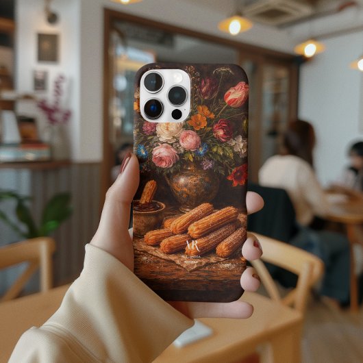 Stilleven met bloemige churros | Monogram Case-Mate iPhone Case