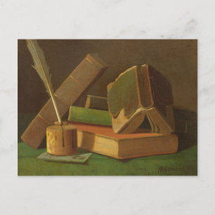Stilleven met boeken en inkt goed briefkaart