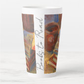 Stilleven met boeken om te lezen Schilderen Latte Mok (Voorkant)