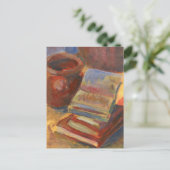 Stilleven met boeken schilderen briefkaart (Staand voorkant)
