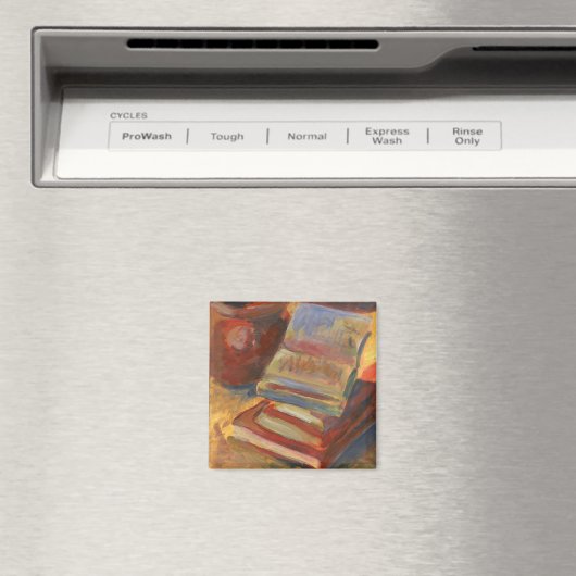 Stilleven met boeken schilderen magneet (Insitu (Vaatwasser))
