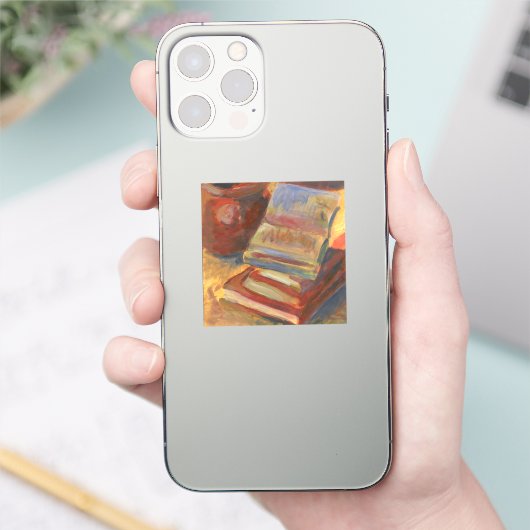 Stilleven met boeken schilderen sticker (Telefoon)