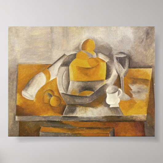 Stilleven met Brioche van Picasso (1909) Poster (Voorkant)