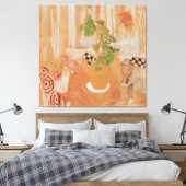 Stilleven met bronzen kop canvas afdruk (Insitu (Slaapkamer))