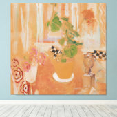 Stilleven met bronzen kop canvas afdruk (Insitu (Houten vloer))