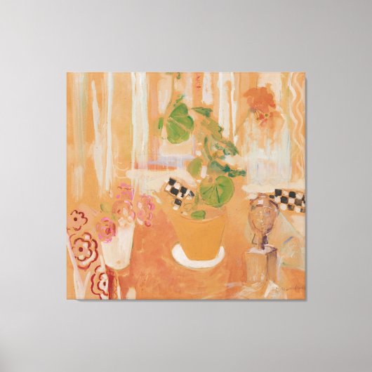 Stilleven met bronzen kop canvas afdruk (Voorkant)