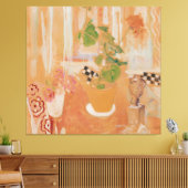 Stilleven met bronzen kop canvas afdruk (Insitu (Woonkamer))
