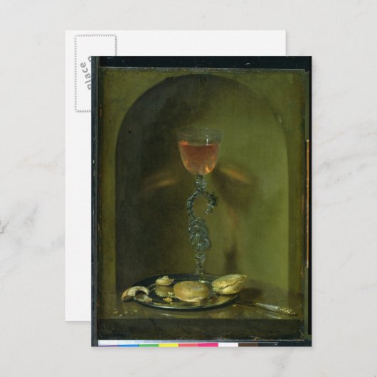 Stilleven met brood en wijnglas briefkaart (Voorkant / Achterkant)