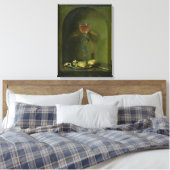 Stilleven met brood en wijnglas canvas afdruk (Insitu (Slaapkamer))