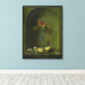 Stilleven met brood en wijnglas canvas afdruk (Insitu (Houten vloer))