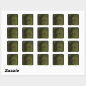 Stilleven met brood en wijnglas vierkante sticker (Vel)