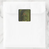 Stilleven met brood en wijnglas vierkante sticker (Tas)