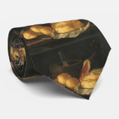 Stilleven met broodtaart en ham, Giuseppe Recco Stropdas (Opgerold)